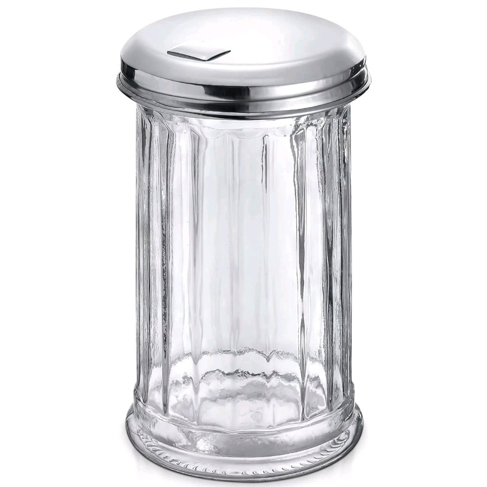 12 Oz Sugar Container for Coffee Bar Glass Sugar Dispenser with Pour Spout and